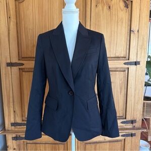 Talbots Black Pinstripe Single-Button Blazer